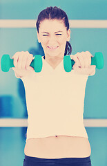 Image showing woman fitness workout with weights