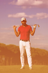 Image showing handsome middle eastern golf player portrait at course