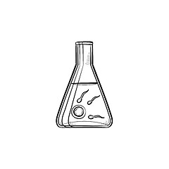 Image showing In vitro fertilization hand drawn outline doodle icon.