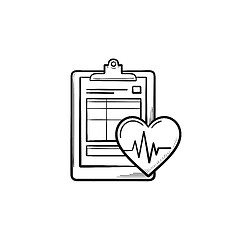 Image showing Medical record hand drawn outline doodle icon.