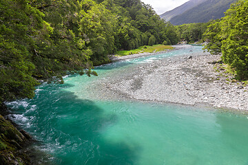 Image showing Haast River Landsborough Valley New Zealand