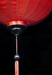 Image showing Red Chinese lantern, view from below