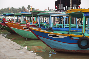 Image showing Colorful boats in Hoi An, Vietnam