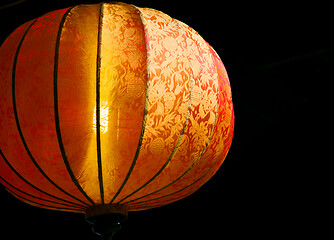 Image showing Red Chinese lantern, view from below