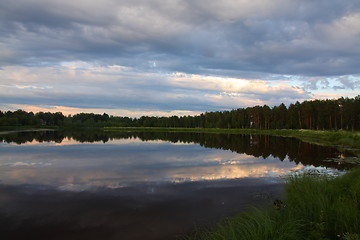 Image showing Lake at sunset