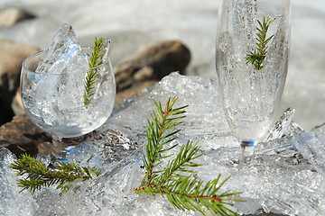 Image showing Glasses with ice