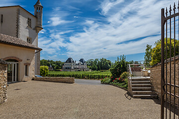 Image showing MEURSAULT, BURGUNDY, FRANCE - JULY 9, 2020: View to the winery in Meursault, Burgundy, France