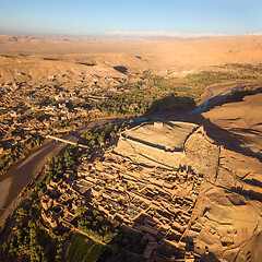 Image showing Aerial view on Ait Ben Haddou in Morocco