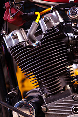 Image showing Custom classic motorbike engine.