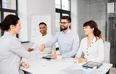 Image showing recruiters having interview with employee