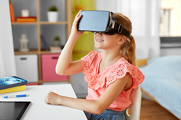 Image showing girl in vr glasses at home