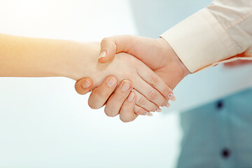 Image showing Boss approving and congratulating young successful employee