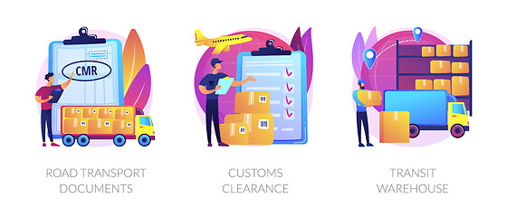 Image showing Goods import legal permission abstract concept vector illustrations.