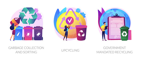 Image showing Waste collection and recycling problems abstract concept vector illustrations.