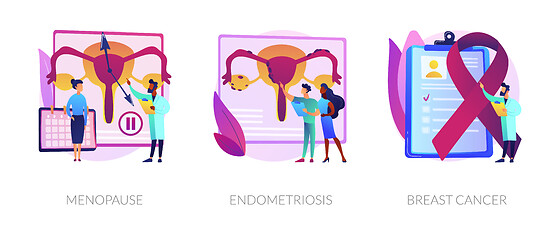 Image showing Female health issues vector concept metaphors.