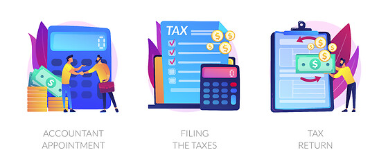 Image showing Accountant appointment vector concept metaphors.