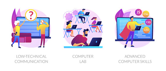 Image showing Computer skills requirement abstract concept vector illustrations.