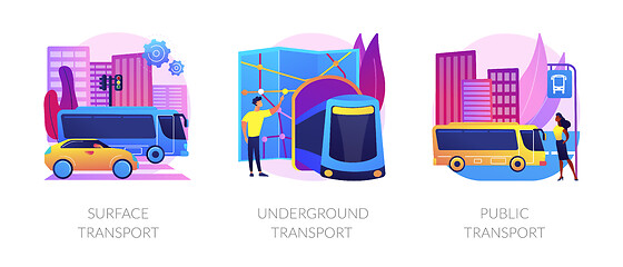 Image showing Urban passengers transportation vector concept metaphors.