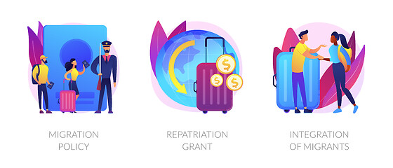 Image showing Human legal migration abstract concept vector illustrations.