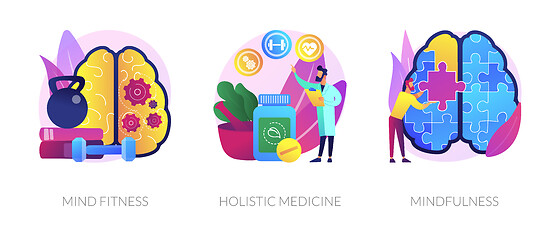 Image showing Mental and physical health treatment abstract concept vector illustrations.