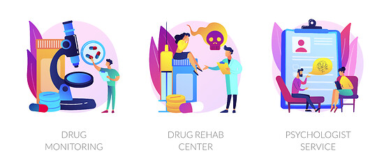 Image showing Addiction treatment vector concept metaphors.