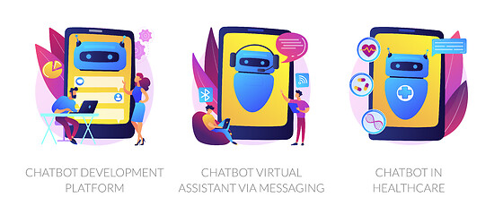 Image showing Chatbot assistant vector concept metaphors.