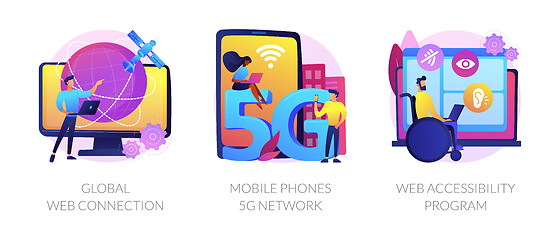 Image showing Global network communication abstract concept vector illustrations.