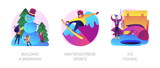 Image showing Winter activities vector concept metaphors.