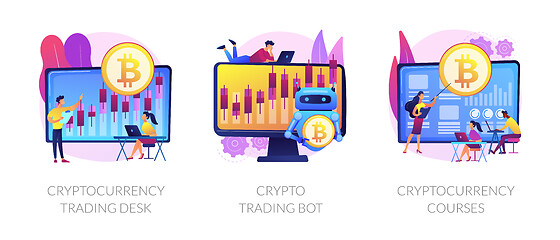 Image showing Cryptocurrency trading vector concept metaphors