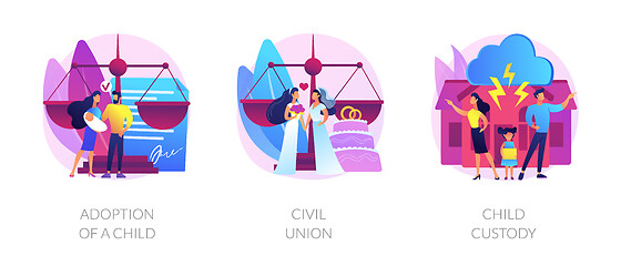 Image showing Family law abstract concept vector illustrations.