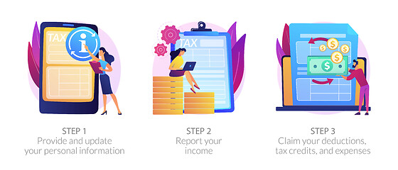 Image showing Tax accounting process flowchart vector concept metaphors