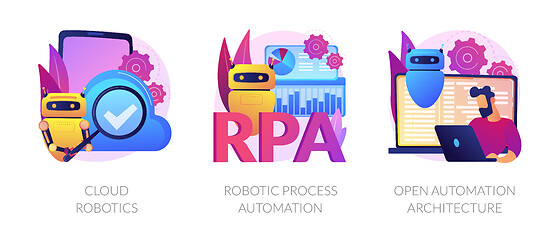 Image showing Robotic programmes development vector concept metaphors