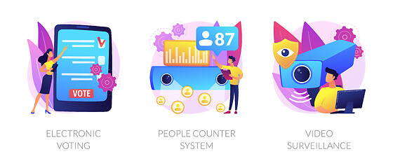 Image showing Public control and automated counting vector concept metaphors.