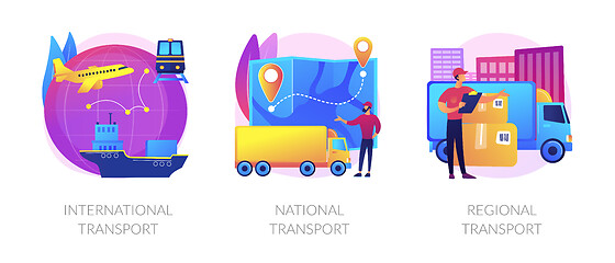 Image showing Worldwide order delivery service vector concept metaphors.