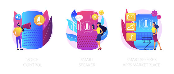 Image showing Smart speaker voice assistant vector concept metaphors