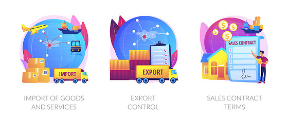 Image showing Global trade, distribution and logistics abstract concept vector illustrations.