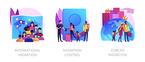 Image showing Population displacement, refugees abstract concept vector illustrations.