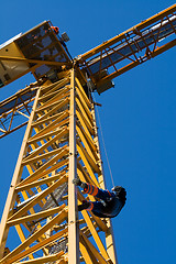 Image showing Evacuation from construct-crane