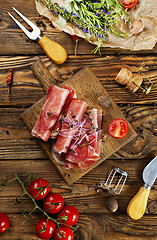 Image showing Sliced jamon 