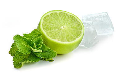 Image showing lime, mint and ice cubes