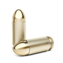 Image showing Two handgun bullets