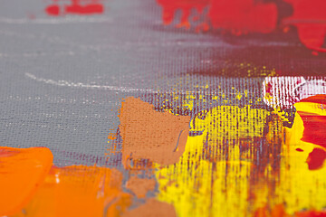 Image showing Orange, red and grey colored wall texture background.