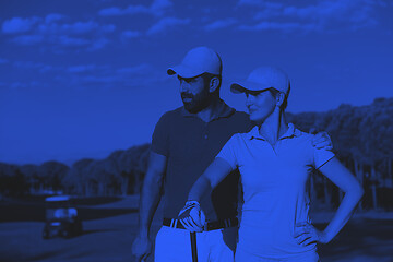 Image showing portrait of couple on golf course