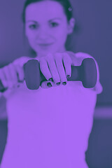 Image showing woman fitness workout with weights