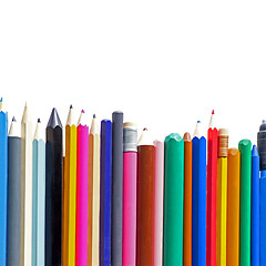 Image showing Pencils in row