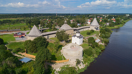 Image showing Aerial view on Staraya Ladoga fortress