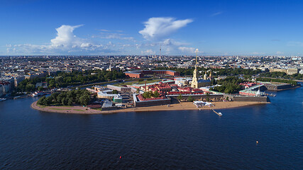 Image showing Aerial view of Peter and Paul Fortress