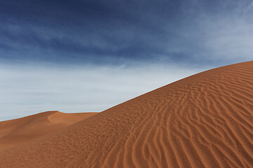 Image showing Big sand dunes in desert