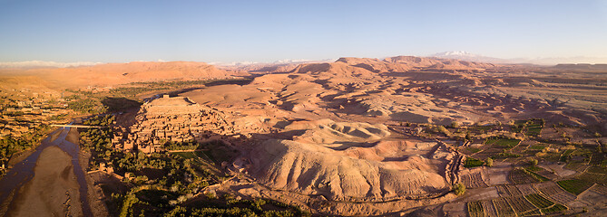 Image showing Aerial panorama of Ait Ben Haddou in Morocco