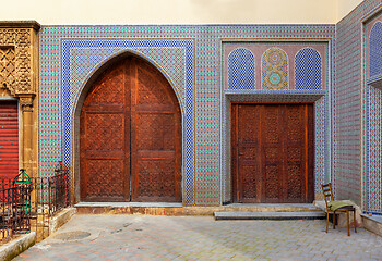 Image showing Decorated doors in medina of Fez